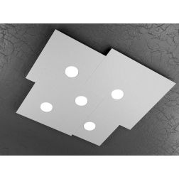 PLATE PLAFONIERA 5 LUCI IN METALLO 4 COLORI DESIGN MODERNO LAMPADINE ATTACCO GX53 Top Light Illuminazione - Cristalensi Shop Onl
