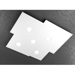 PLATE PLAFONIERA 5 LUCI IN METALLO 4 COLORI DESIGN MODERNO LAMPADINE ATTACCO GX53 Top Light Illuminazione - Cristalensi Shop Onl 2