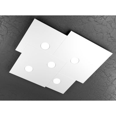 PLATE PLAFONIERA 5 LUCI IN METALLO 4 COLORI DESIGN MODERNO LAMPADINE ATTACCO GX53 Top Light Illuminazione - Cristalensi Shop Onl
