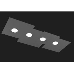 PLATE PLAFONIERA 4 LUCI IN METALLO 4 COLORI DESIGN MODERNO LAMPADINE ATTACCO GX53 Top Light Illuminazione - Cristalensi Shop Onl