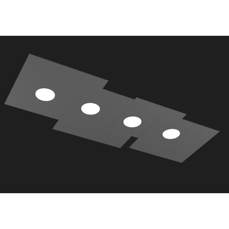 PLATE PLAFONIERA 4 LUCI IN METALLO 4 COLORI DESIGN MODERNO LAMPADINE ATTACCO GX53 Top Light Illuminazione - Cristalensi Shop Onl
