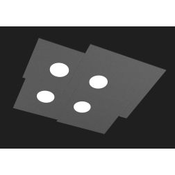 PLATE PLAFONIERA 4 LUCI IN METALLO QUATTRO COLORI CON LAMPADINE LED SOSTITUIBILI Top Light Illuminazione - Cristalensi Shop Onli