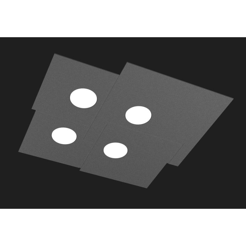 PLATE PLAFONIERA 4 LUCI IN METALLO QUATTRO COLORI CON LAMPADINE LED SOSTITUIBILI Top Light Illuminazione - Cristalensi Shop Onli