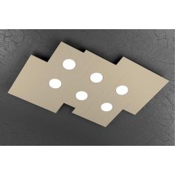 PLATE PLAFONIERA 6 LUCI IN METALLO 4 COLORI DESIGN MODERNO LAMPADINE ATTACCO GX53 Top Light Illuminazione - Cristalensi Shop Onl