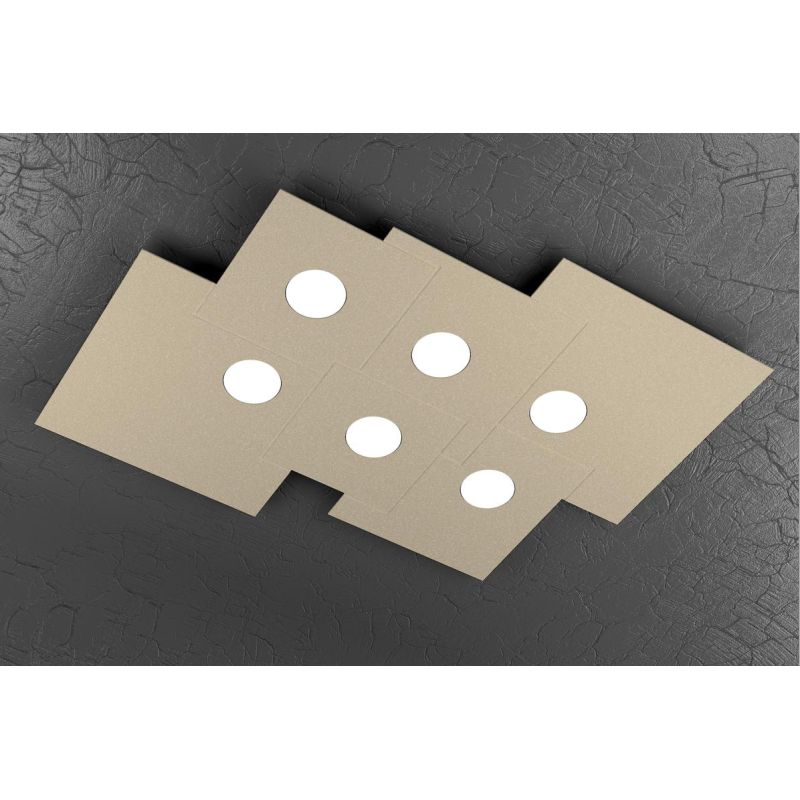 PLATE PLAFONIERA 6 LUCI IN METALLO 4 COLORI DESIGN MODERNO LAMPADINE ATTACCO GX53 Top Light Illuminazione - Cristalensi Shop Onl