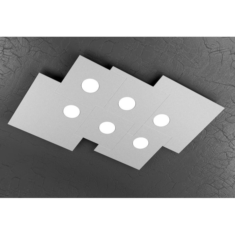 PLATE PLAFONIERA 6 LUCI IN METALLO 4 COLORI DESIGN MODERNO LAMPADINE ATTACCO GX53 Top Light Illuminazione - Cristalensi Shop Onl
