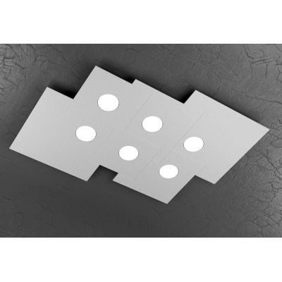PLATE PLAFONIERA 6 LUCI IN METALLO 4 COLORI DESIGN MODERNO LAMPADINE ATTACCO GX53 Top Light Illuminazione - Cristalensi Shop Onl