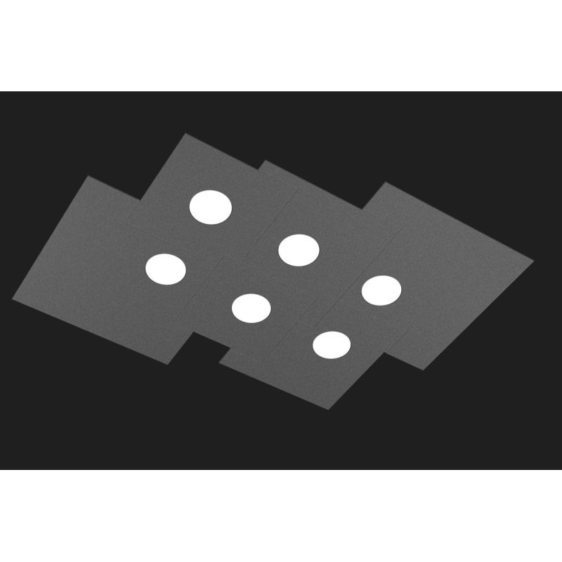 PLATE PLAFONIERA 6 LUCI IN METALLO 4 COLORI DESIGN MODERNO LAMPADINE ATTACCO GX53 Top Light Illuminazione - Cristalensi Shop Onl