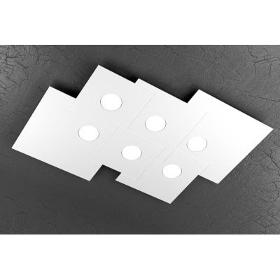 PLATE PLAFONIERA 6 LUCI IN METALLO 4 COLORI DESIGN MODERNO LAMPADINE ATTACCO GX53 Top Light Illuminazione - Cristalensi Shop Onl