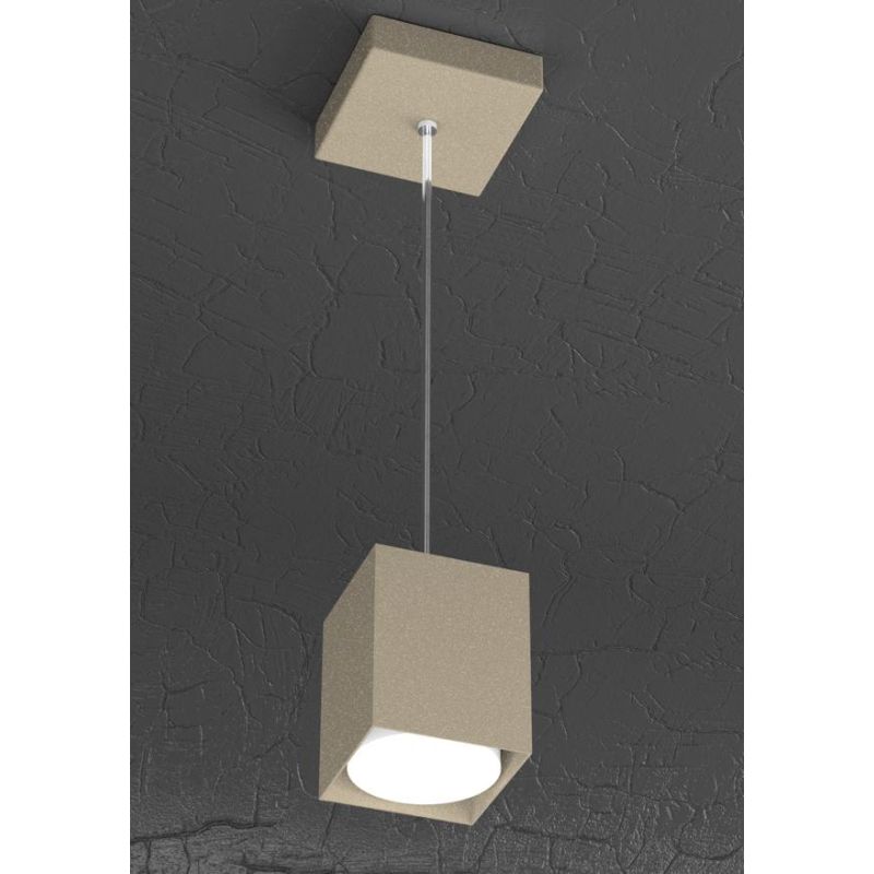 PLATE SOSPENSIONE SINGOLA A CUBO IN METALLO 4 COLORI CON LAMPADINA ATTACCO GX53 Top Light Illuminazione - Cristalensi Shop Onlin