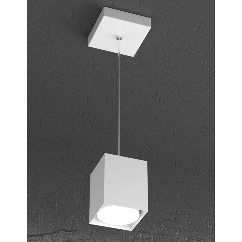 PLATE SOSPENSIONE SINGOLA A CUBO IN METALLO 4 COLORI CON LAMPADINA ATTACCO GX53 Top Light Illuminazione - Cristalensi Shop Onlin