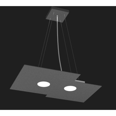 PLATE SOSPENSIONE RETTANGOLARE 3 LUCI IN METALLO 4 COLORI MODERNA LAMPADINE ATTACCO GX53 Top Light Illuminazione - Cristalensi S