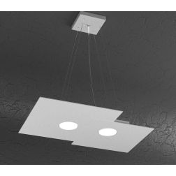 PLATE SOSPENSIONE RETTANGOLARE 3 LUCI IN METALLO 4 COLORI MODERNA LAMPADINE ATTACCO GX53 Top Light Illuminazione - Cristalensi S