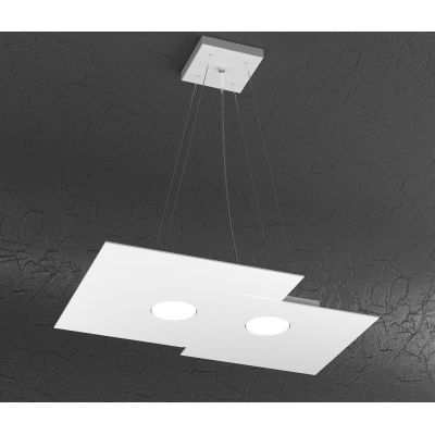 PLATE SOSPENSIONE RETTANGOLARE 3 LUCI IN METALLO 4 COLORI MODERNA LAMPADINE ATTACCO GX53 Top Light Illuminazione - Cristalensi S