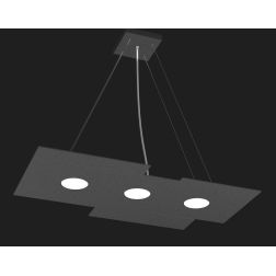 PLATE SOSPENSIONE RETTANGOLARE 5 LUCI IN METALLO 4 COLORI MODERNA LAMPADINE ATTACCO GX53 Top Light Illuminazione - Cristalensi S