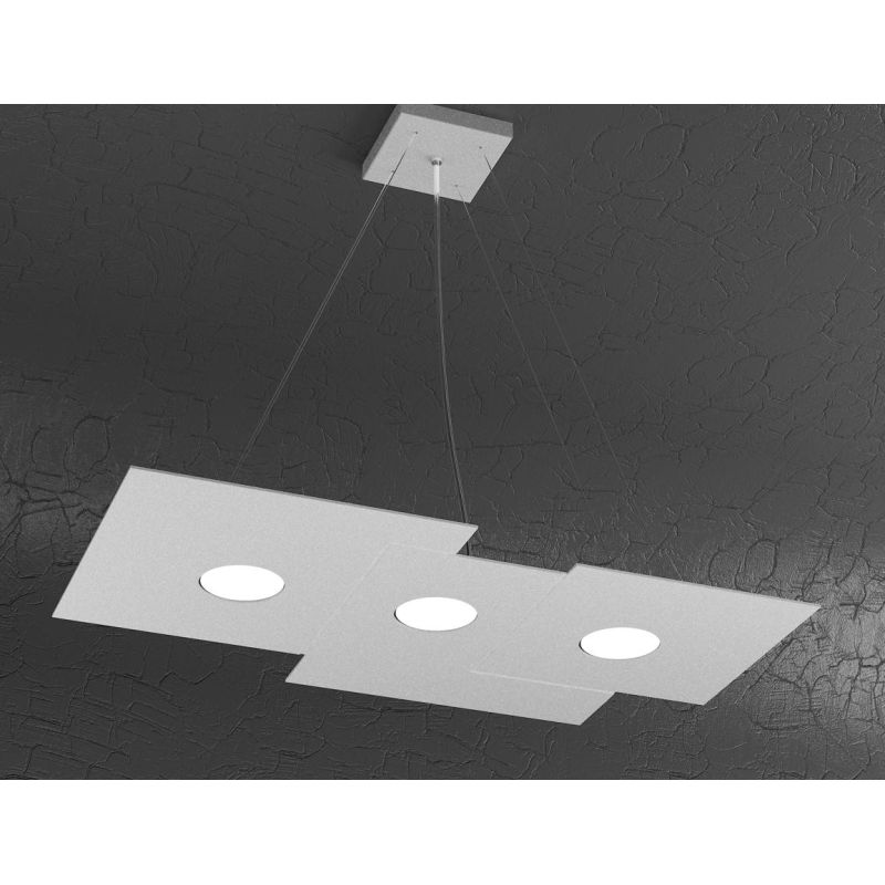PLATE SOSPENSIONE RETTANGOLARE 5 LUCI IN METALLO 4 COLORI MODERNA LAMPADINE ATTACCO GX53 Top Light Illuminazione - Cristalensi S