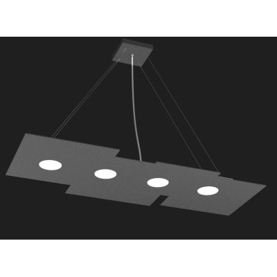 PLATE SOSPENSIONE RETTANGOLARE 7 LUCI IN METALLO 4 COLORI MODERNA LAMPADINE ATTACCO GX53 Top Light Illuminazione - Cristalensi S