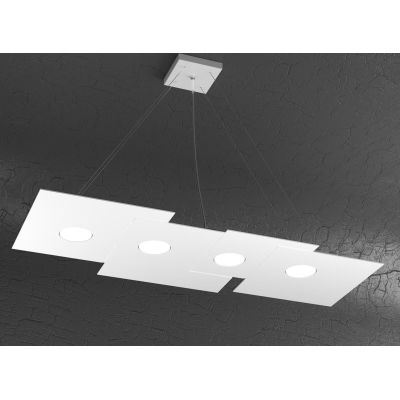 PLATE SOSPENSIONE RETTANGOLARE 7 LUCI IN METALLO 4 COLORI MODERNA LAMPADINE ATTACCO GX53 Top Light Illuminazione - Cristalensi S