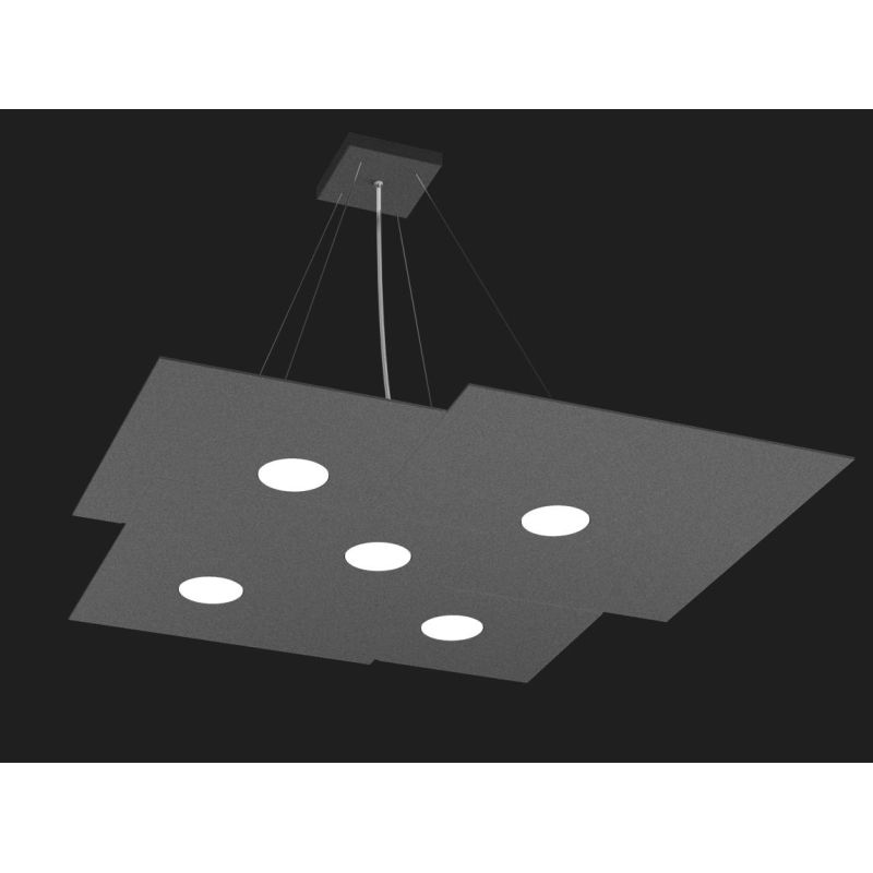PLATE SOSPENSIONE 7 LUCI IN METALLO 4 COLORI MODERNA LAMPADINE ATTACCO GX53 Top Light Illuminazione - Cristalensi Shop Online