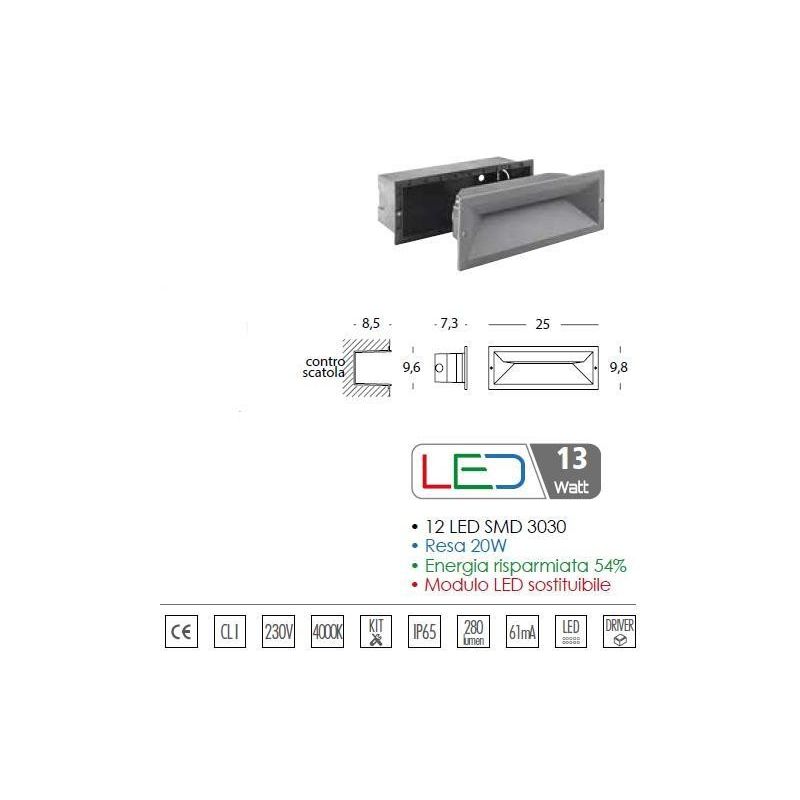 MASK SEGNAPASSO DA INCASSO ESTERNO IP65 IN ALLUMINIO DUE COLORI Sovil - Cristalensi Shop Online
