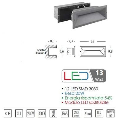 MASK SEGNAPASSO DA INCASSO ESTERNO IP65 IN ALLUMINIO DUE COLORI Sovil - Cristalensi Shop Online