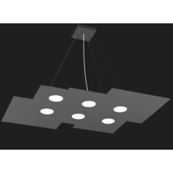 PLATE SOSPENSIONE RETTANGOLARE 8 LUCI IN METALLO 4 COLORI MODERNA LAMPADINE ATTACCO GX53 Top Light Illuminazione - Cristalensi S 2