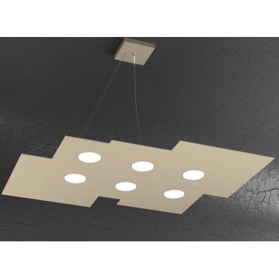 PLATE SOSPENSIONE RETTANGOLARE 8 LUCI IN METALLO 4 COLORI MODERNA LAMPADINE ATTACCO GX53 Top Light Illuminazione - Cristalensi S