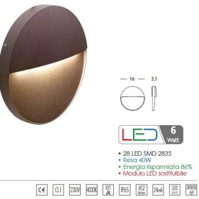 GEO ROUND GRANDE SEGNAPASSO A LED 6W IP65 SENZA SCASSO TRE COLORI SOVIL Sovil - Cristalensi Shop Online