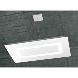 CARPET SOSPENSIONE RETTANGOLARE MEDIA IN 3 COLORI A LED 96W LAMPADINE SOSTITUIBILI Top Light Illuminazione - Cristalensi Shop On