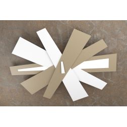 RIBBON PLAFONIERA OVALE GRANDE IN METALLO VERNICIATO SABBIA A LED 40W SOSTITUIBILI Top Light Illuminazione - Cristalensi Shop On