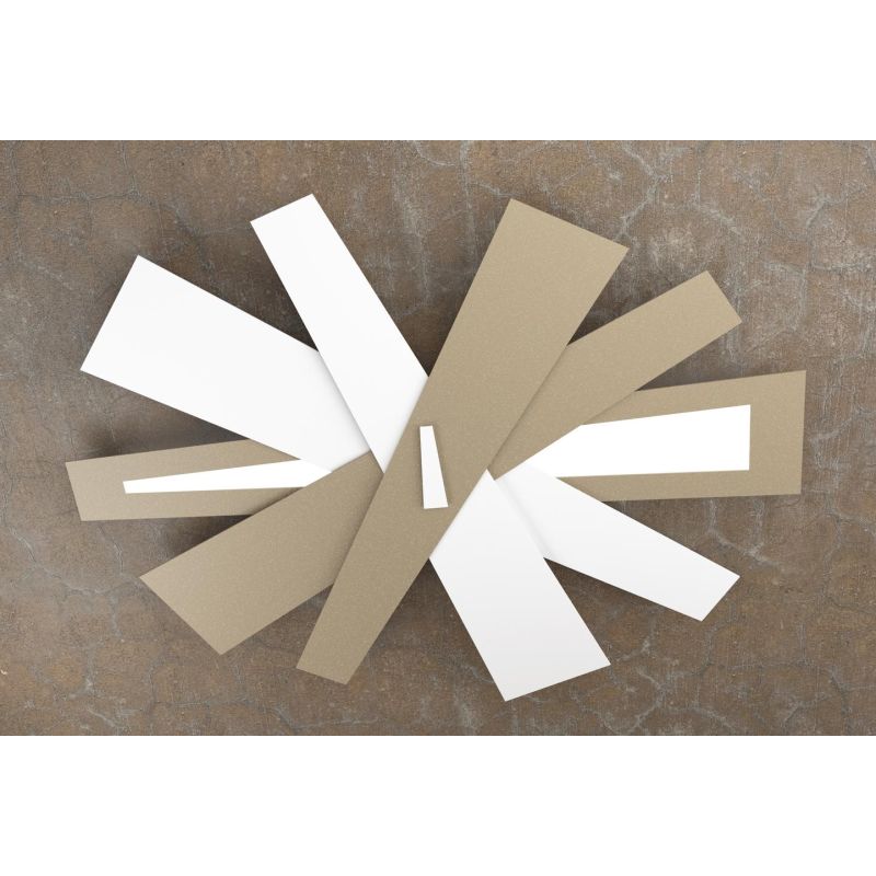 RIBBON PLAFONIERA OVALE GRANDE IN METALLO VERNICIATO SABBIA A LED 40W SOSTITUIBILI Top Light Illuminazione - Cristalensi Shop On