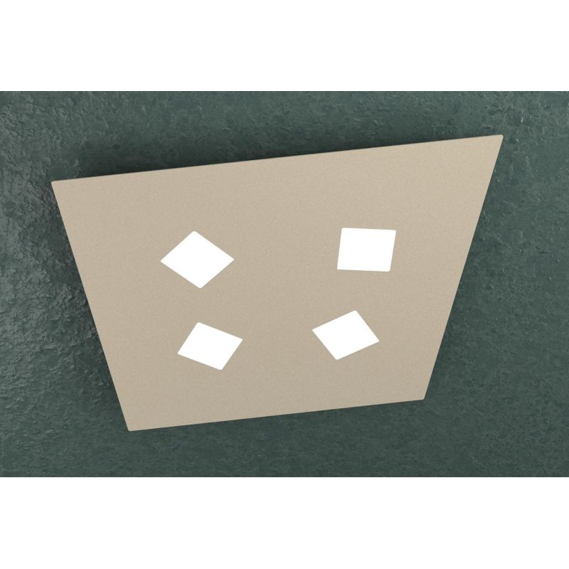 NOTE PLAFONIERA 4 LUCI MODERNA IN METALLO 3 COLORI CM 23X24 LAMPADINE ATTACCO GX53 Top Light Illuminazione - Cristalensi Shop On