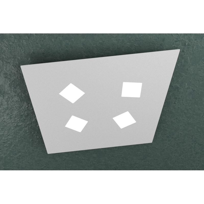NOTE PLAFONIERA 4 LUCI MODERNA IN METALLO 3 COLORI CM 23X24 LAMPADINE ATTACCO GX53 Top Light Illuminazione - Cristalensi Shop On