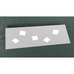 NOTE PLAFONIERA 5 LUCI RETTANGOLARE IN METALLO 3 COLORI CM 88X39 LAMPADINE ATTACCO GX53 Top Light Illuminazione - Cristalensi Sh
