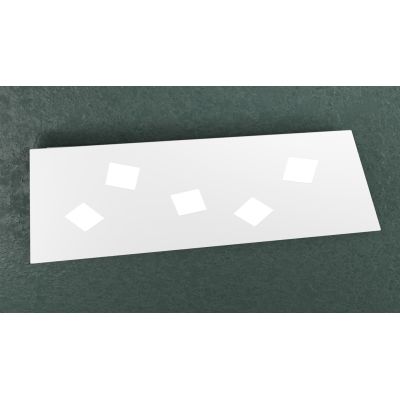 NOTE PLAFONIERA 5 LUCI RETTANGOLARE IN METALLO 3 COLORI CM 88X39 LAMPADINE ATTACCO GX53 Top Light Illuminazione - Cristalensi Sh