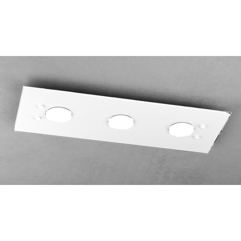 PATH PLAFONIERA RETTANGOLARE 3 COLORI CON 3 LUCI IN VETRO CON LAMPADINE ATTACCO GX53 SOSTITUIBILI Top Light Illuminazione - Cris