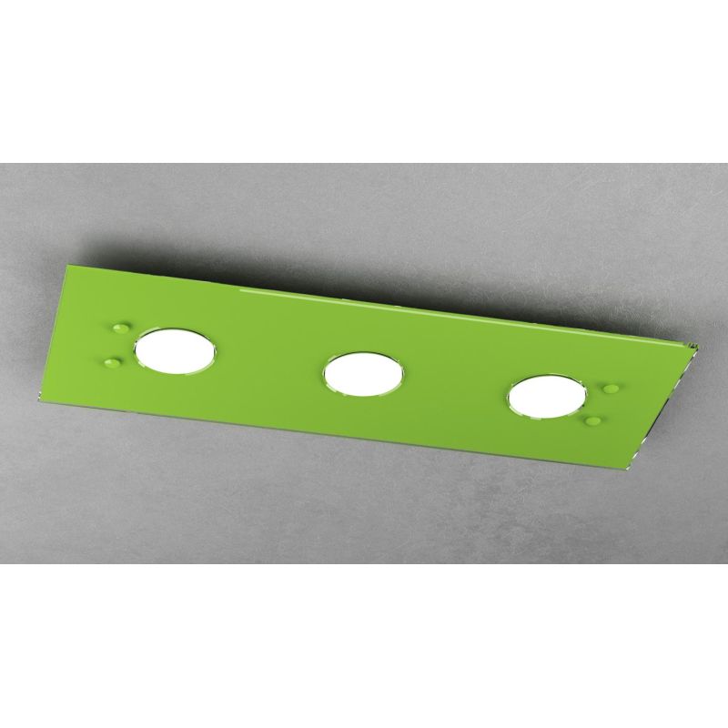 PATH PLAFONIERA RETTANGOLARE 3 COLORI CON 3 LUCI IN VETRO CON LAMPADINE ATTACCO GX53 SOSTITUIBILI Top Light Illuminazione - Cris