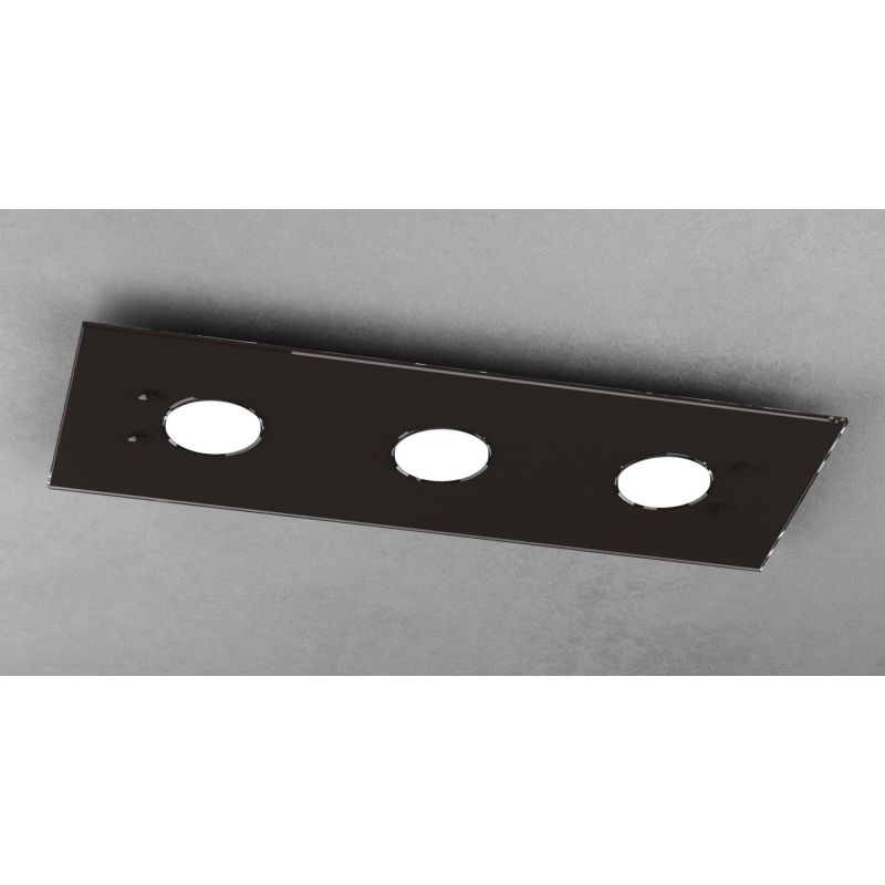 PATH PLAFONIERA RETTANGOLARE 3 COLORI CON 3 LUCI IN VETRO CON LAMPADINE ATTACCO GX53 SOSTITUIBILI Top Light Illuminazione - Cris