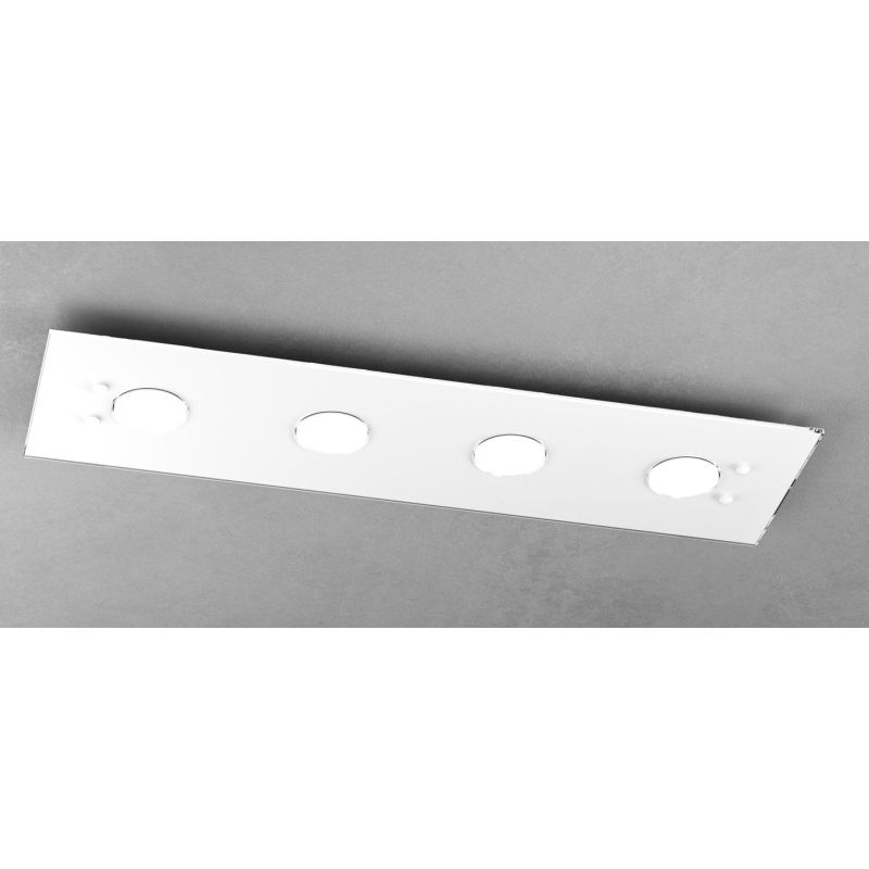 PATH PLAFONIERA RETTANGOLARE 5 COLORI CON 4 LUCI IN VETRO CON LAMPADINE ATTACCO GX53 SOSTITUIBILI Top Light Illuminazione - Cris