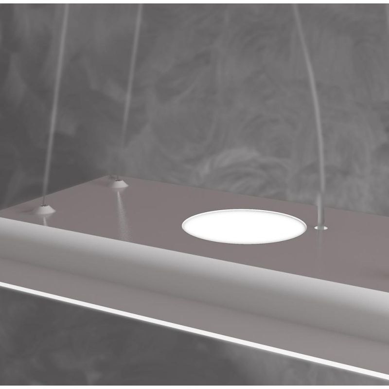 PATH SOSPENSIONE RETTANGOLARE LUCE SOPRA E SOTTO 5 COLORI CON 7 LUCI IN VETRO LAMPADINE GX53 Top Light Illuminazione - Cristalen