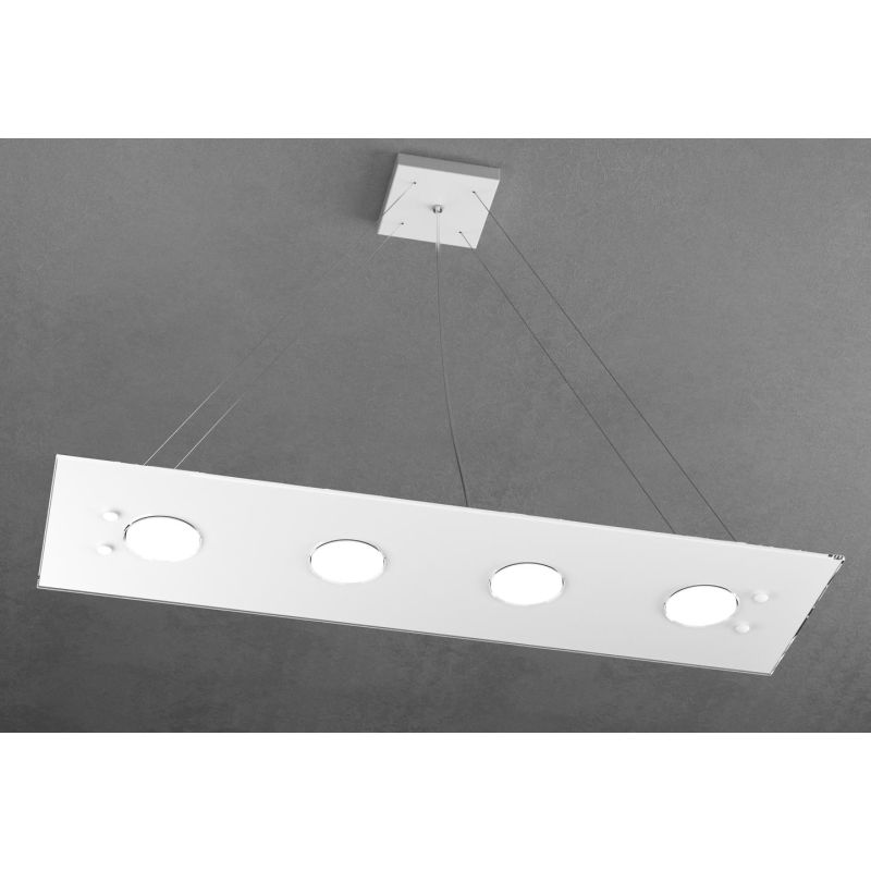 PATH SOSPENSIONE RETTANGOLARE LUCE SOPRA E SOTTO 5 COLORI CON 7 LUCI IN VETRO LAMPADINE GX53 Top Light Illuminazione - Cristalen