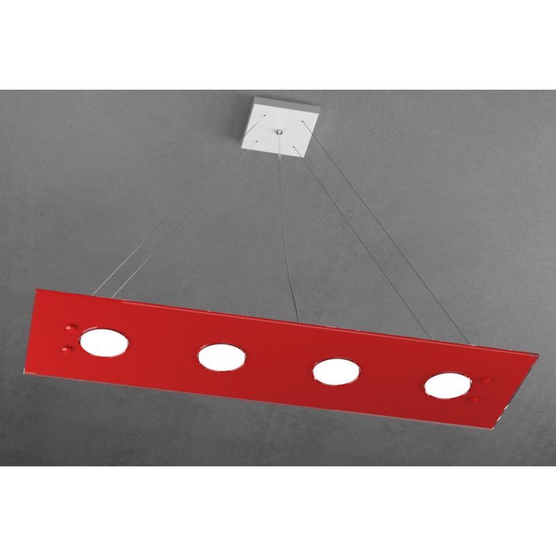 PATH SOSPENSIONE RETTANGOLARE LUCE SOPRA E SOTTO 5 COLORI CON 7 LUCI IN VETRO LAMPADINE GX53 Top Light Illuminazione - Cristalen