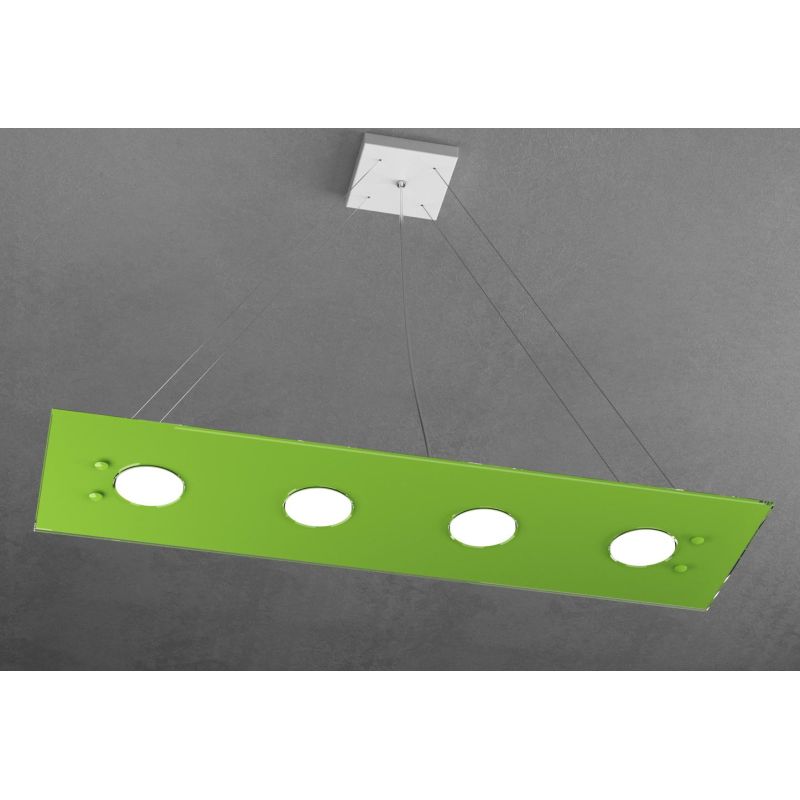 PATH SOSPENSIONE RETTANGOLARE LUCE SOPRA E SOTTO 5 COLORI CON 7 LUCI IN VETRO LAMPADINE GX53 Top Light Illuminazione - Cristalen