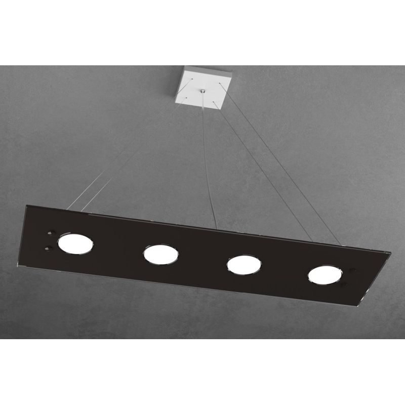 PATH SOSPENSIONE RETTANGOLARE LUCE SOPRA E SOTTO 5 COLORI CON 7 LUCI IN VETRO LAMPADINE GX53 Top Light Illuminazione - Cristalen