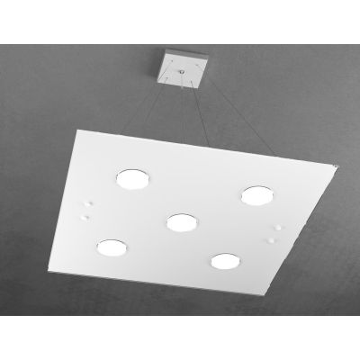PATH SOSPENSIONE DOPPIA ILLUMINAZIONE 8 COLORI CON 7 LUCI IN VETRO CON LAMPADINE GX53 SOSTITUIBILI Top Light Illuminazione - Cri