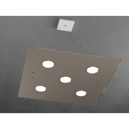 PATH SOSPENSIONE DOPPIA ILLUMINAZIONE 8 COLORI CON 7 LUCI IN VETRO CON LAMPADINE GX53 SOSTITUIBILI Top Light Illuminazione - Cri