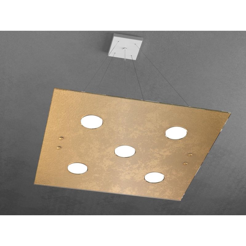 PATH SOSPENSIONE DOPPIA ILLUMINAZIONE 8 COLORI CON 7 LUCI IN VETRO CON LAMPADINE GX53 SOSTITUIBILI Top Light Illuminazione - Cri