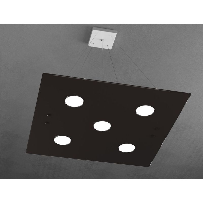 PATH SOSPENSIONE DOPPIA ILLUMINAZIONE 8 COLORI CON 7 LUCI IN VETRO CON LAMPADINE GX53 SOSTITUIBILI Top Light Illuminazione - Cri