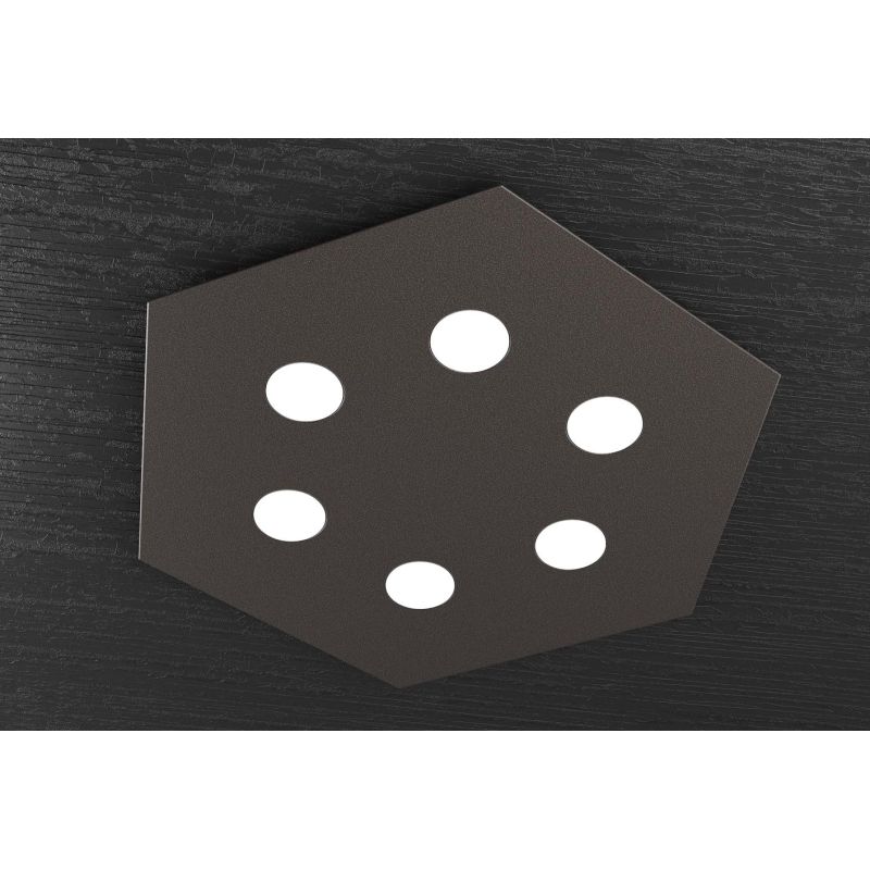 HEXAGON PLAFONIERA ESAGONALE 6 LUCI IN METALLO 8 FINITURE COLORE LAMPADINE GX53 Top Light Illuminazione - Cristalensi Shop Onlin