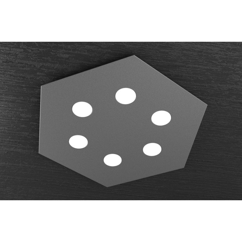 HEXAGON PLAFONIERA ESAGONALE 6 LUCI IN METALLO 8 FINITURE COLORE LAMPADINE GX53 Top Light Illuminazione - Cristalensi Shop Onlin
